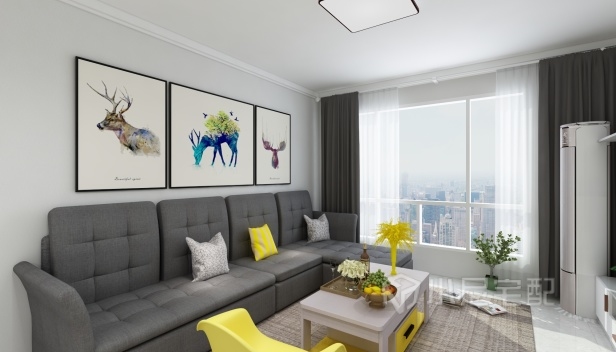 88㎡/兩室一廳一衛(wèi)/簡約